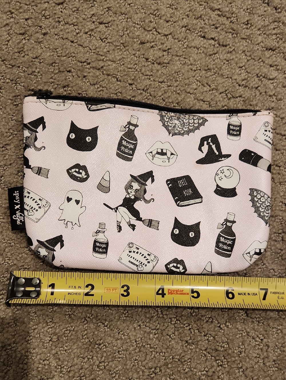Ipsy Pink Witchy Print Cosmetic Pouch